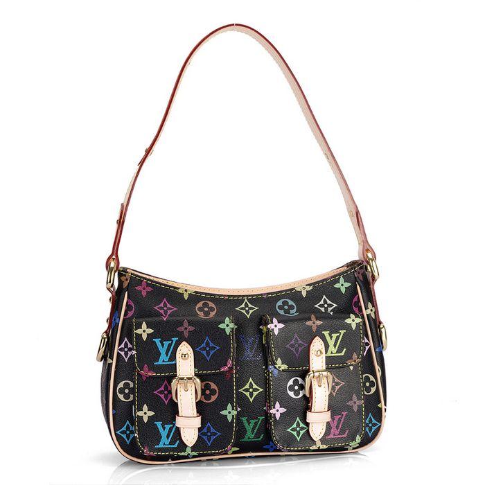 Louis Vuitton handbag monogram multicolore lodge pm (black) m40054 Bag