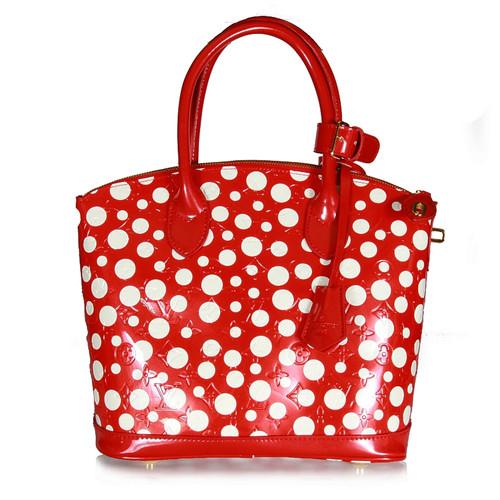2012 Louis Vuitton yayoi Kusama handbag Lockit MM M91398 red Bags