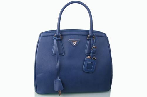 2012 Prada Saffiano Lux Tote Bag PBR2412 Dark blue Handbags