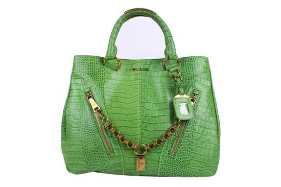 2012 new Prada crocodile leather handbag green 4145 Bag